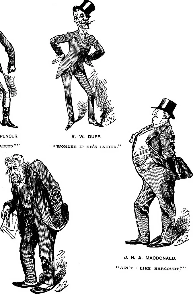An illustration from M.P.'s in session, from Mr. Punch's parliamentary portrait gallery, 1889, leaf 25