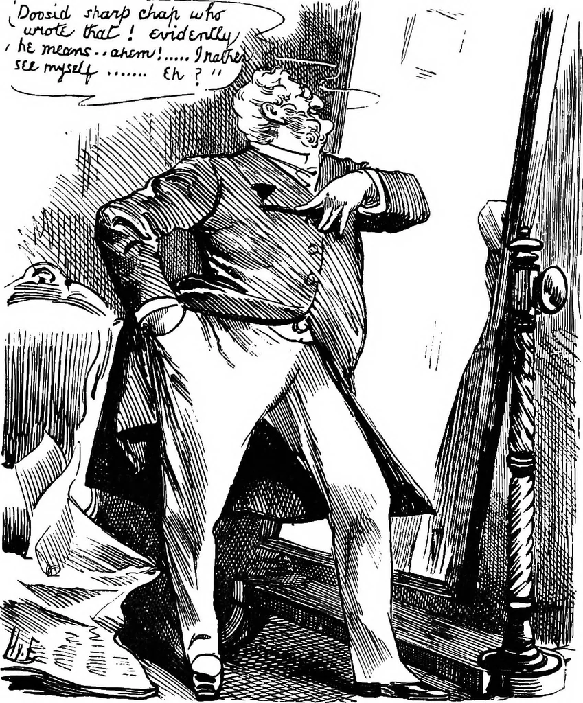 An illustration from M.P.'s in session, from Mr. Punch's parliamentary portrait gallery, 1889, leaf 38