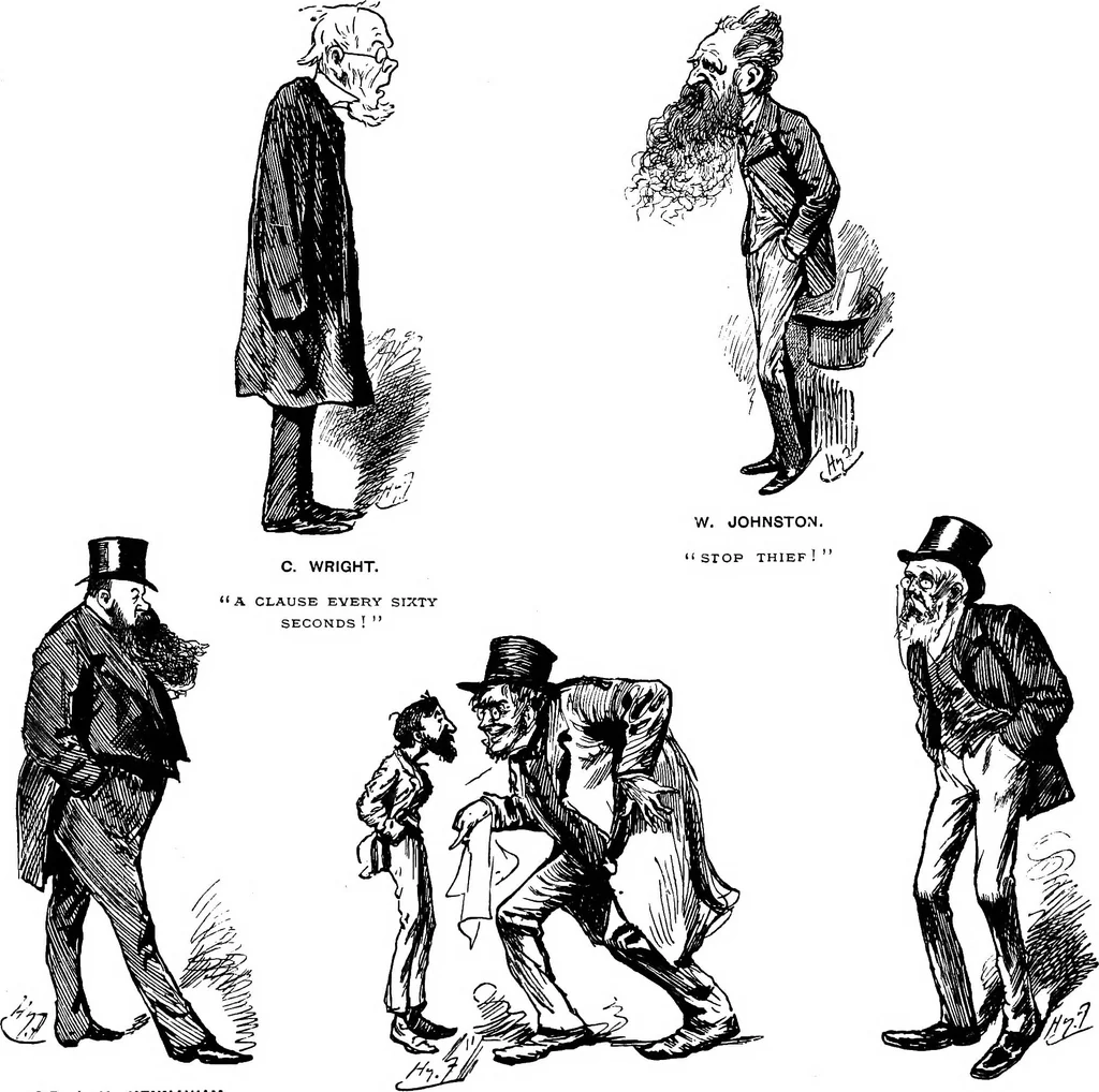 An illustration from M.P.'s in session, from Mr. Punch's parliamentary portrait gallery, 1889, leaf 55