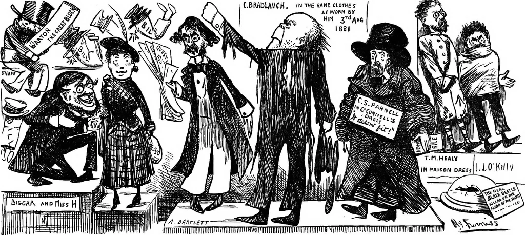An illustration from M.P.'s in session, from Mr. Punch's parliamentary portrait gallery, 1889, leaf 66