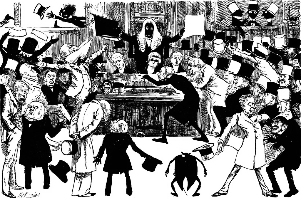 An illustration from M.P.'s in session, from Mr. Punch's parliamentary portrait gallery, 1889, leaf 73