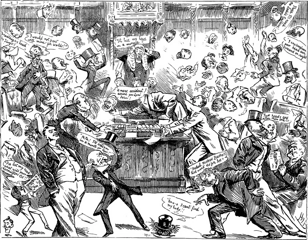 An illustration from M.P.'s in session, from Mr. Punch's parliamentary portrait gallery, 1889, leaf 75
