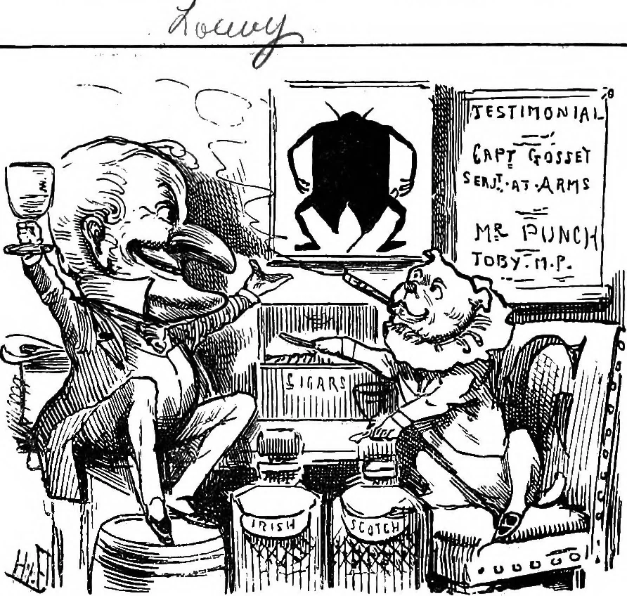 An illustration from M.P.'s in session, from Mr. Punch's parliamentary portrait gallery, 1889, leaf 9