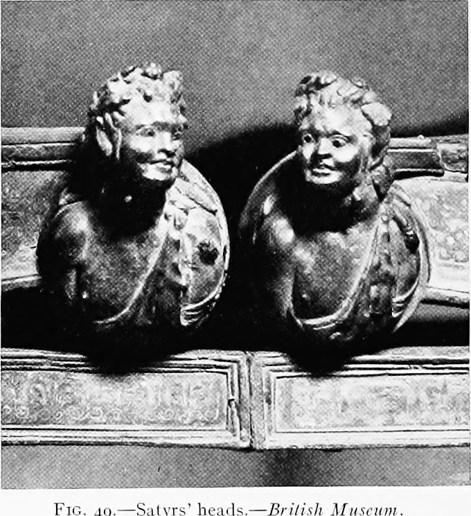 An illustration from Studies in ancient furniture; couches and beds of the Greeks, Etruscans and Romans, 1905, leaf 103