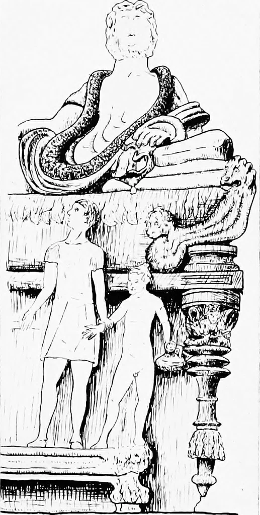 An illustration from Studies in ancient furniture; couches and beds of the Greeks, Etruscans and Romans, 1905, leaf 109