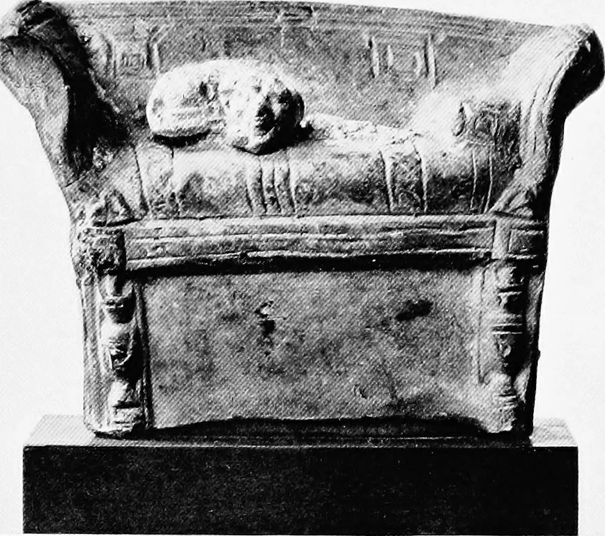 An illustration from Studies in ancient furniture; couches and beds of the Greeks, Etruscans and Romans, 1905, leaf 190