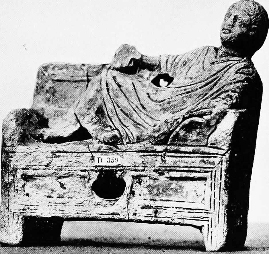 An illustration from Studies in ancient furniture; couches and beds of the Greeks, Etruscans and Romans, 1905, leaf 190