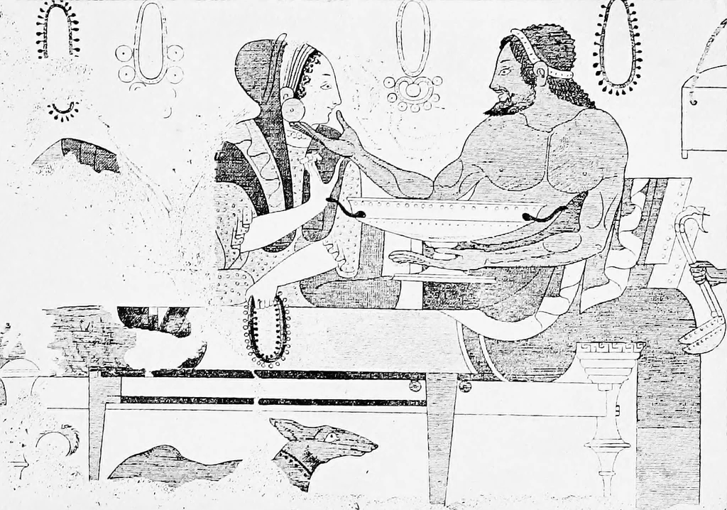 An illustration from Studies in ancient furniture; couches and beds of the Greeks, Etruscans and Romans, 1905, leaf 30