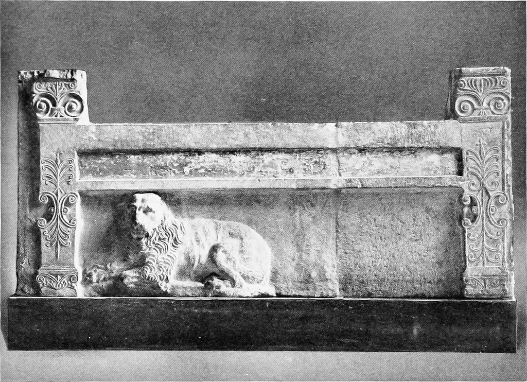An illustration from Studies in ancient furniture; couches and beds of the Greeks, Etruscans and Romans, 1905, leaf 34