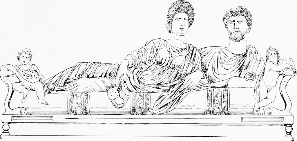 An illustration from Studies in ancient furniture; couches and beds of the Greeks, Etruscans and Romans, 1905, leaf 40