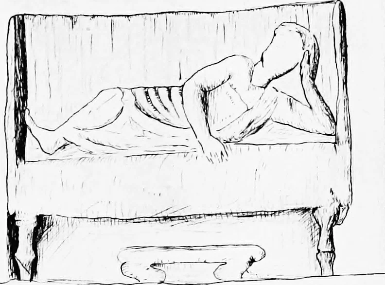 An illustration from Studies in ancient furniture; couches and beds of the Greeks, Etruscans and Romans, 1905, leaf 41