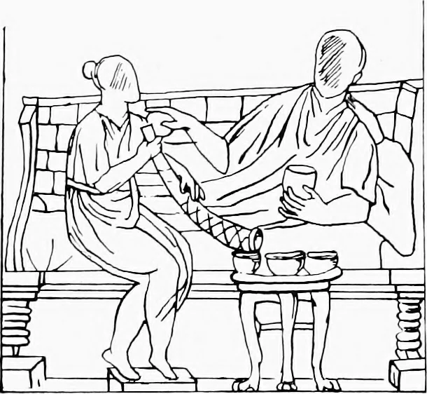 An illustration from Studies in ancient furniture; couches and beds of the Greeks, Etruscans and Romans, 1905, leaf 42