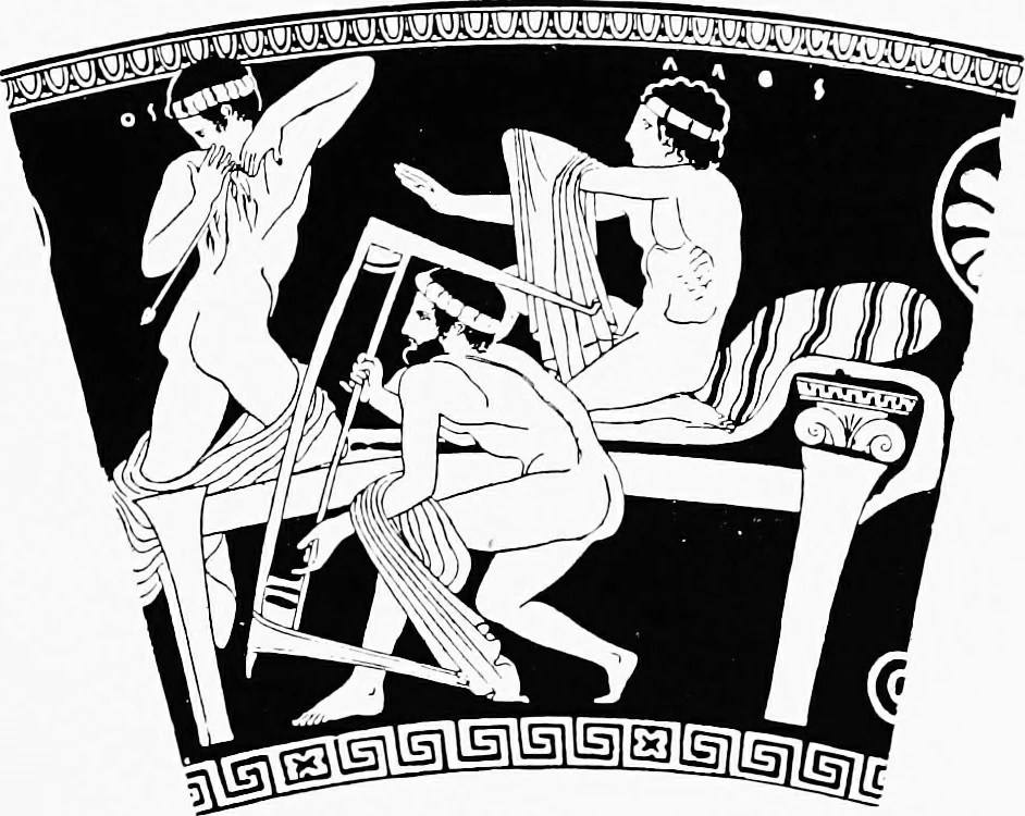 An illustration from Studies in ancient furniture; couches and beds of the Greeks, Etruscans and Romans, 1905, leaf 48