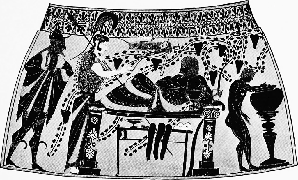 An illustration from Studies in ancient furniture; couches and beds of the Greeks, Etruscans and Romans, 1905, leaf 50