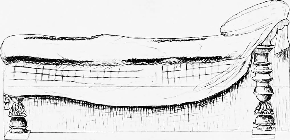 An illustration from Studies in ancient furniture; couches and beds of the Greeks, Etruscans and Romans, 1905, leaf 75