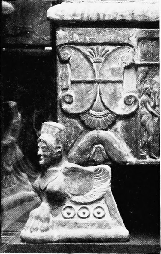 An illustration from Studies in ancient furniture; couches and beds of the Greeks, Etruscans and Romans, 1905, leaf 83