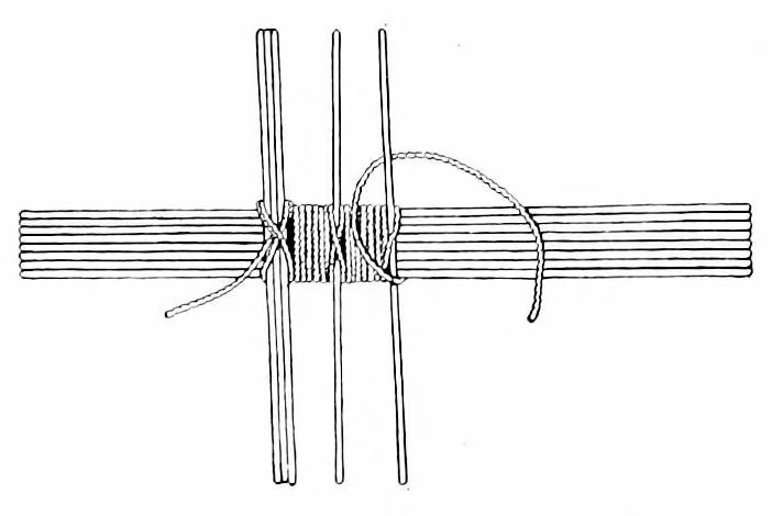 An illustration from Weaving with paper rope, 1922, leaf 13