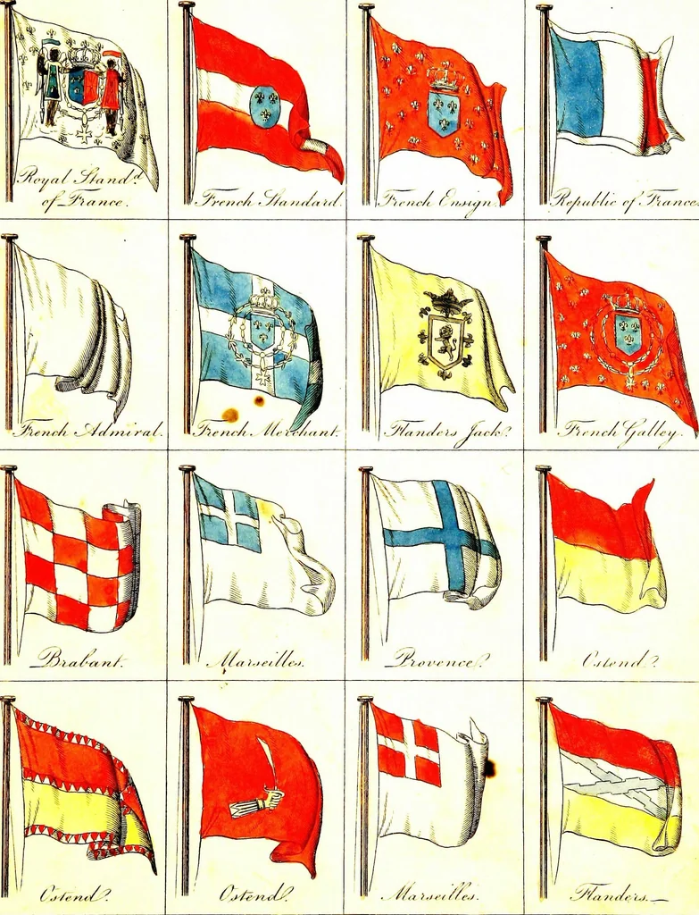 An illustration from A display of the naval flags of all nations, 1820, leaf 10