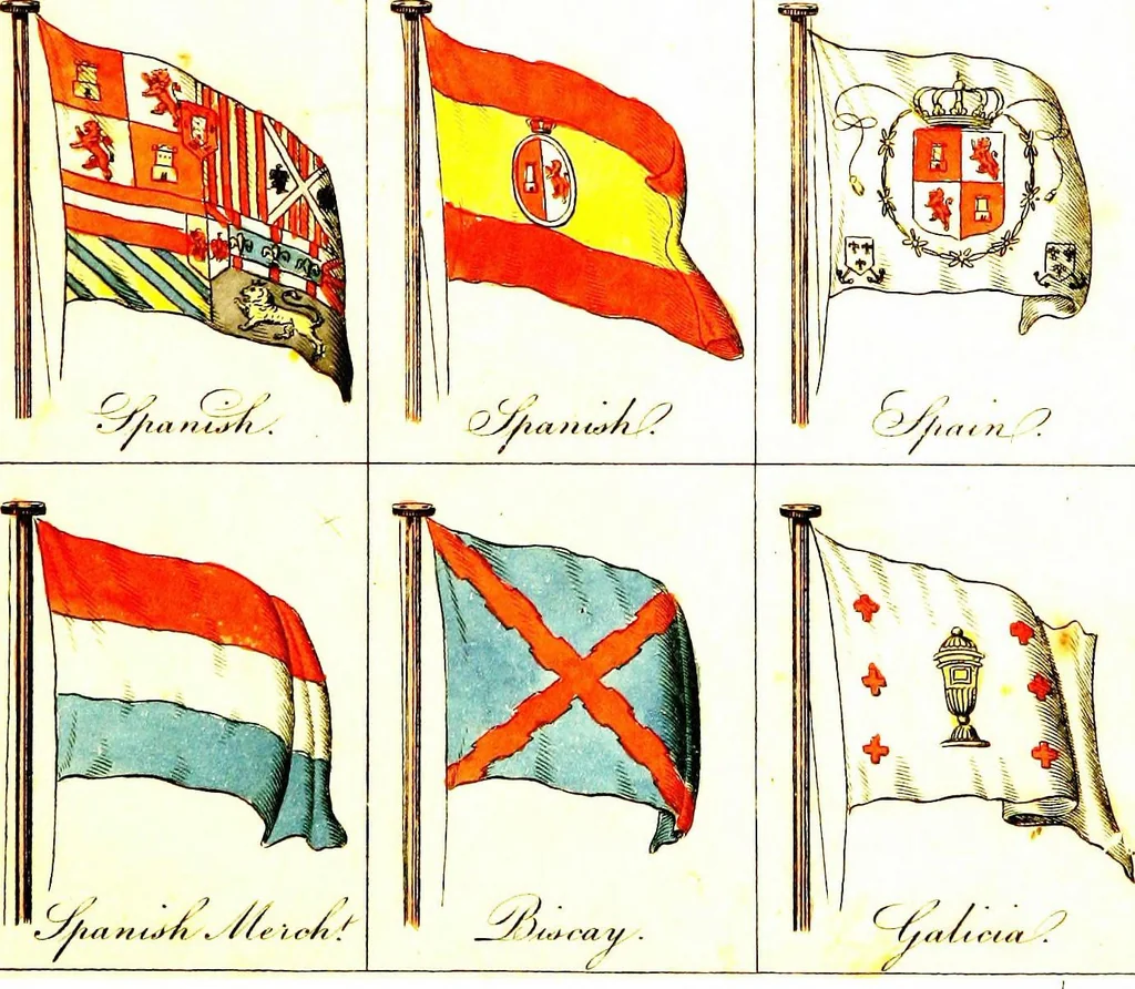An illustration from A display of the naval flags of all nations, 1820, leaf 12