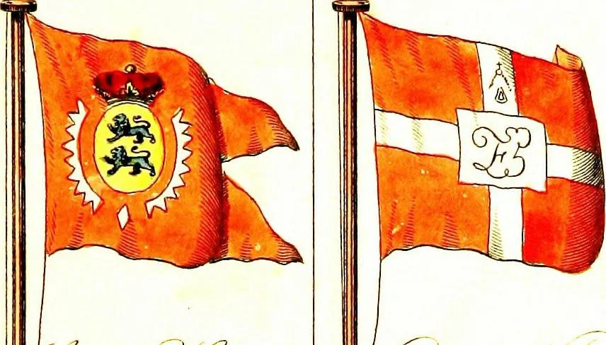 An illustration from A display of the naval flags of all nations, 1820, leaf 18