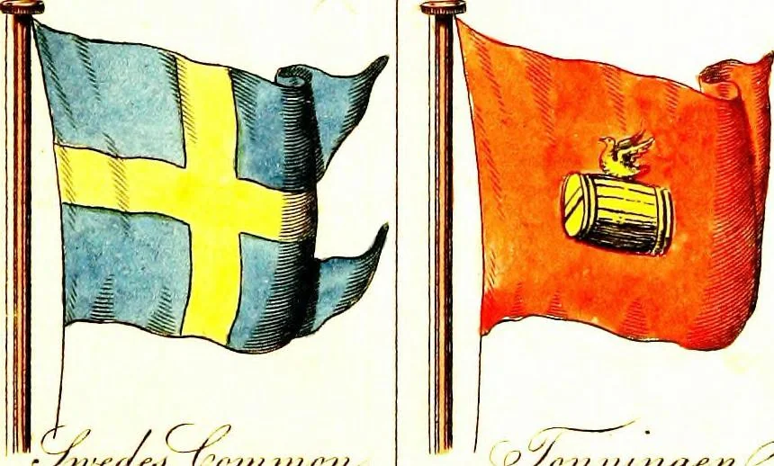 An illustration from A display of the naval flags of all nations, 1820, leaf 18
