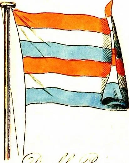 An illustration from A display of the naval flags of all nations, 1820, leaf 20