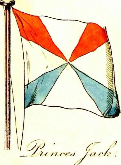 An illustration from A display of the naval flags of all nations, 1820, leaf 20