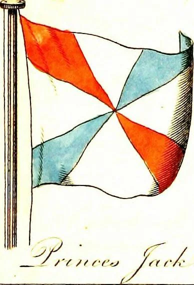 An illustration from A display of the naval flags of all nations, 1820, leaf 20