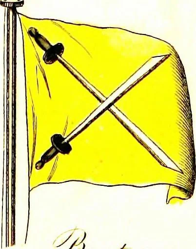 An illustration from A display of the naval flags of all nations, 1820, leaf 20