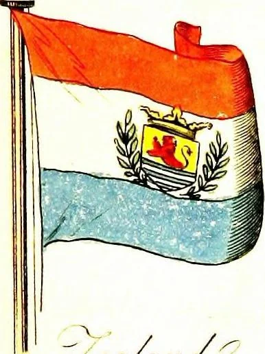An illustration from A display of the naval flags of all nations, 1820, leaf 22
