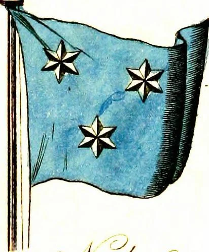 An illustration from A display of the naval flags of all nations, 1820, leaf 24
