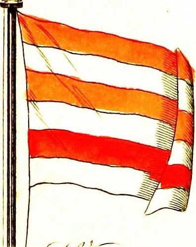 An illustration from A display of the naval flags of all nations, 1820, leaf 24