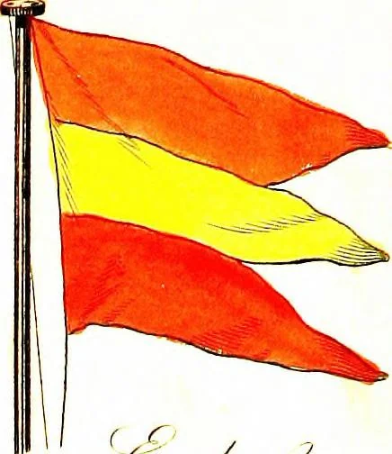 An illustration from A display of the naval flags of all nations, 1820, leaf 24