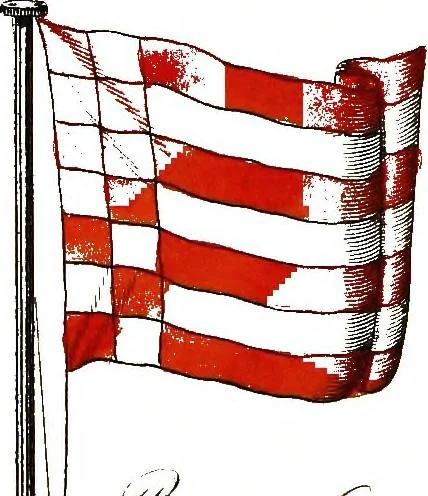 An illustration from A display of the naval flags of all nations, 1820, leaf 24