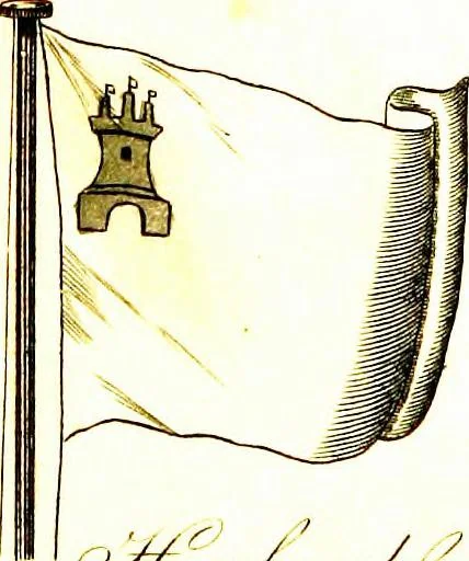 An illustration from A display of the naval flags of all nations, 1820, leaf 24