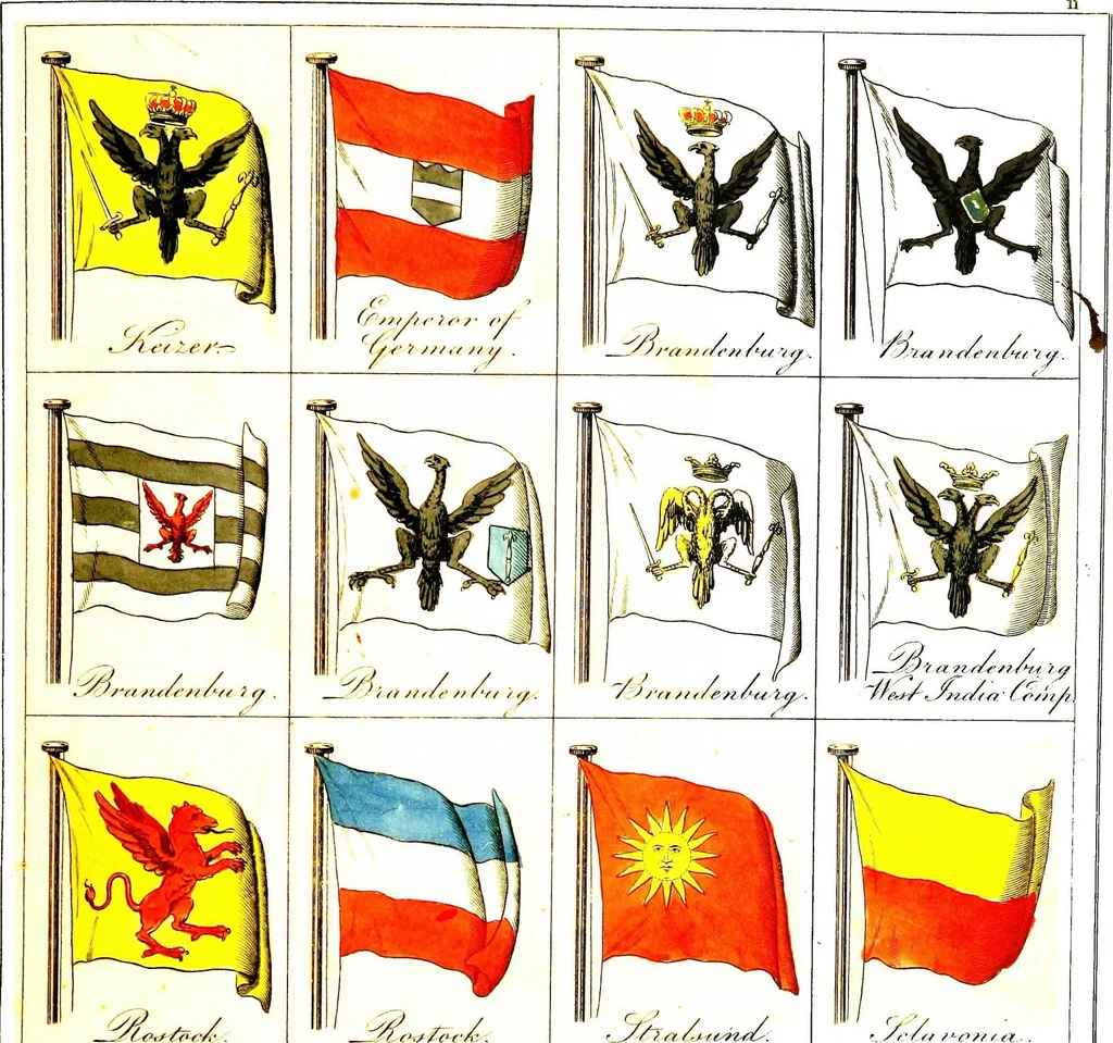 An illustration from A display of the naval flags of all nations, 1820, leaf 26