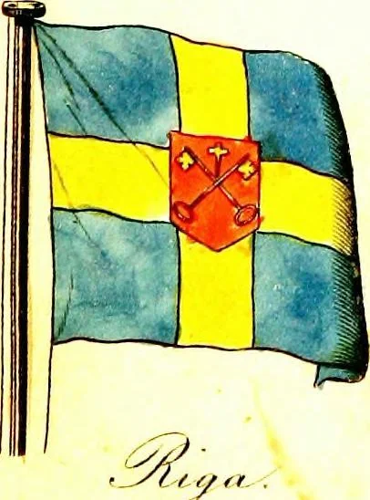 An illustration from A display of the naval flags of all nations, 1820, leaf 26