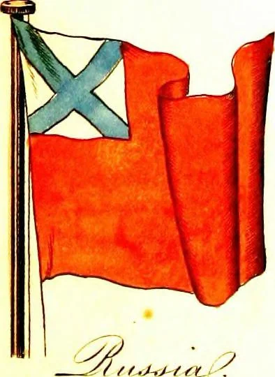 An illustration from A display of the naval flags of all nations, 1820, leaf 28