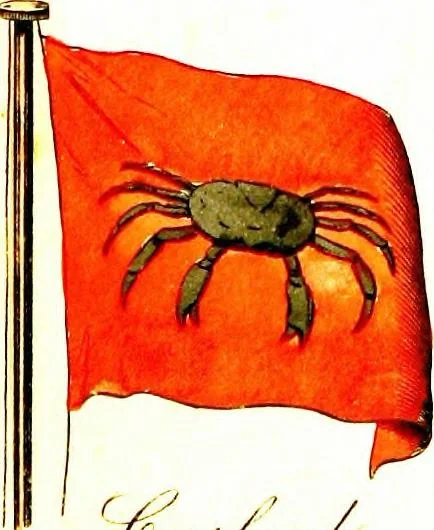 An illustration from A display of the naval flags of all nations, 1820, leaf 28