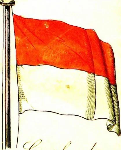 An illustration from A display of the naval flags of all nations, 1820, leaf 28