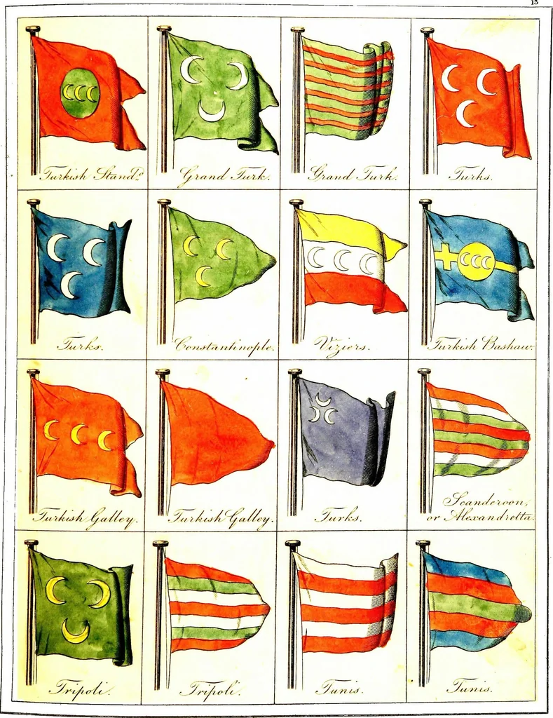 An illustration from A display of the naval flags of all nations, 1820, leaf 30