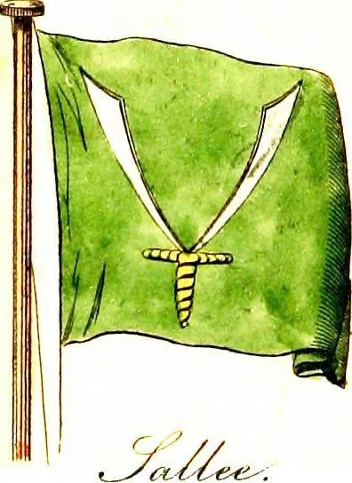 An illustration from A display of the naval flags of all nations, 1820, leaf 32