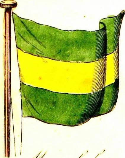 An illustration from A display of the naval flags of all nations, 1820, leaf 32