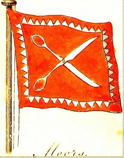 An illustration from A display of the naval flags of all nations, 1820, leaf 32