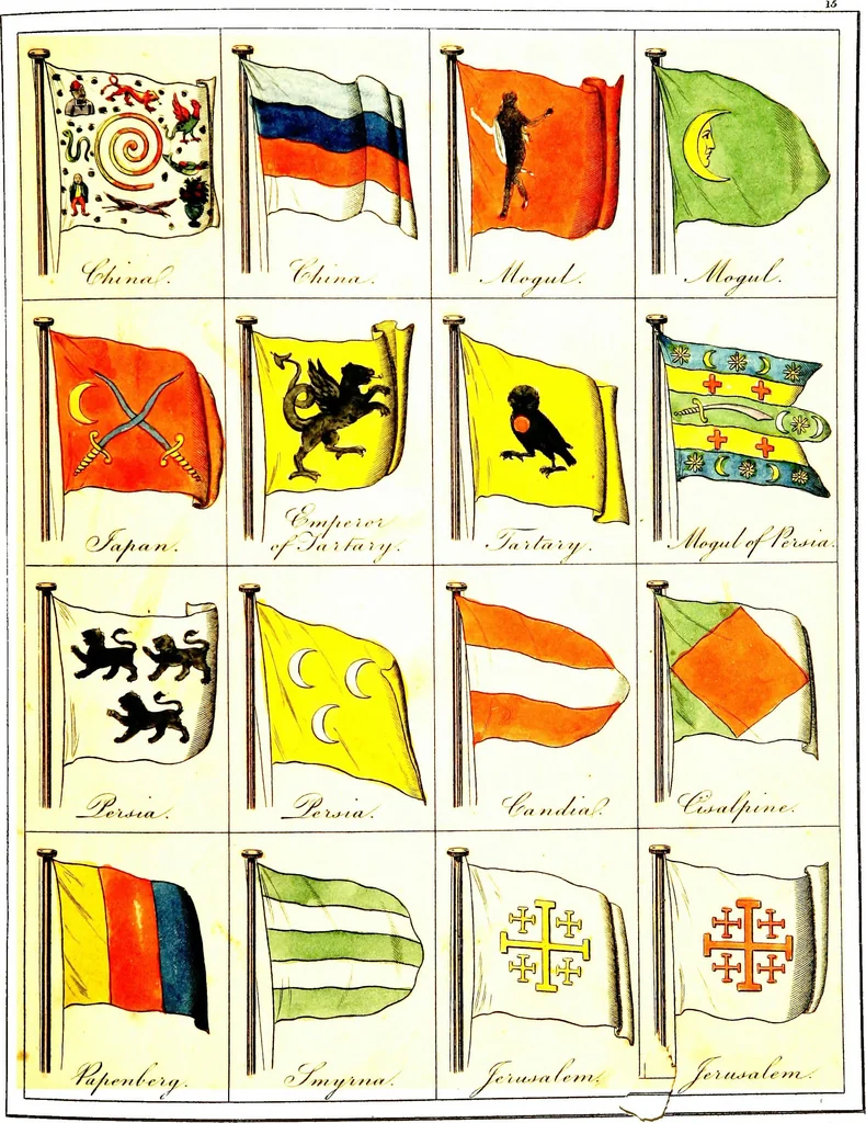 An illustration from A display of the naval flags of all nations, 1820, leaf 34