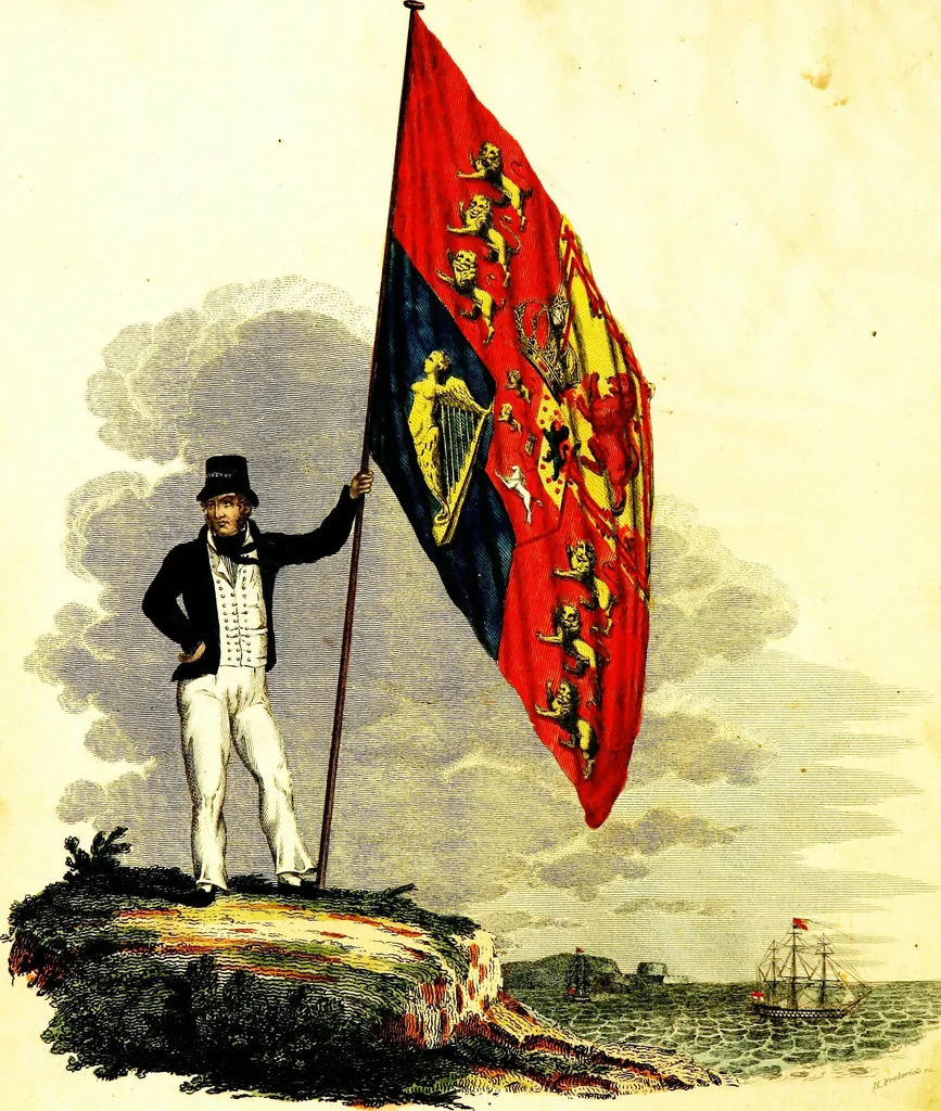 An illustration from A display of the naval flags of all nations, 1820, leaf 5
