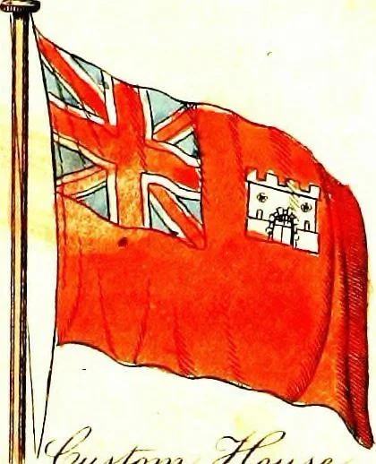 An illustration from A display of the naval flags of all nations, 1820, leaf 8