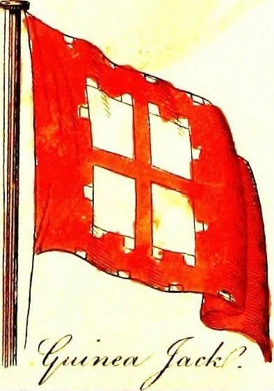 An illustration from A display of the naval flags of all nations, 1820, leaf 8