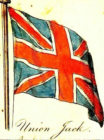 An illustration from A display of the naval flags of all nations, 1820, leaf 8