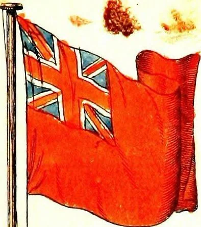 An illustration from A display of the naval flags of all nations, 1820, leaf 8